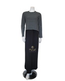 Ellwi Black Stripes Cotton Nursing Nightgown