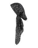 Lizi Headwear Black/Silver Marble Foil Pre-Tied Bandanna myselflingerie.com