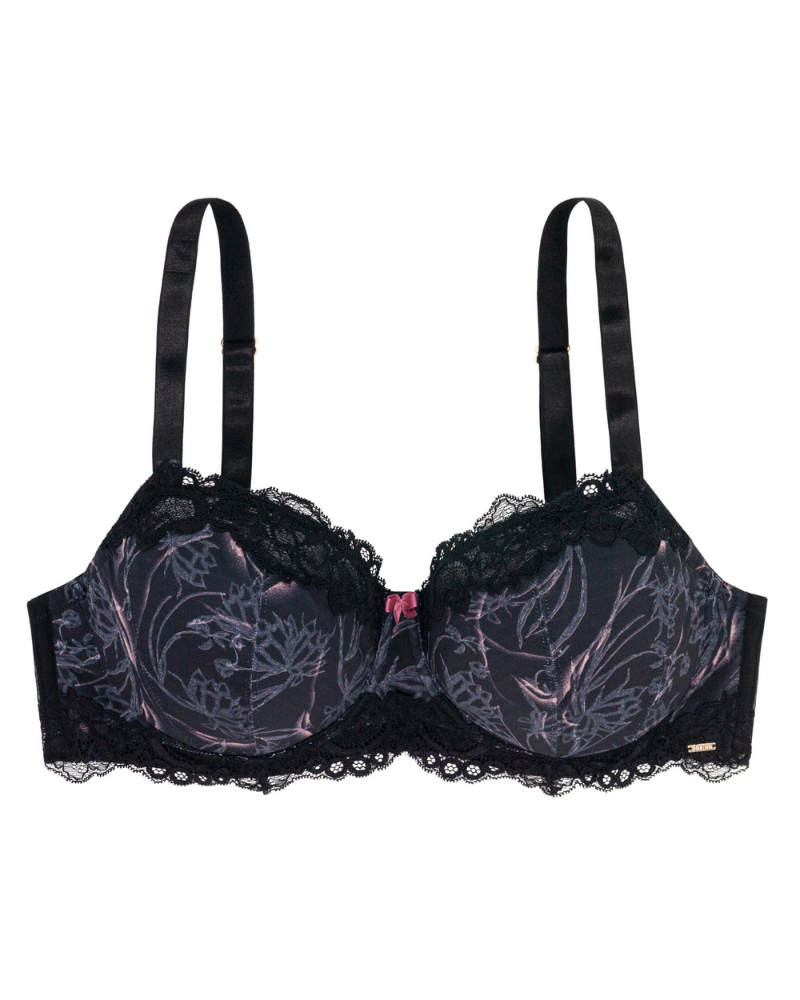 Dorina D000196 Floral Fantasy Black 3 Part Underwire Bra myselflingerie.com