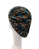 SG Blk/Teal/Nude/Silver Lurex Lined Chenille