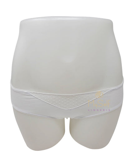 Gemsli 32200 Mesh Insert Organic Cotton White Bikinis 3 Pk myselflingerie.com