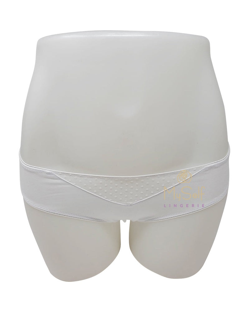 Gemsli 32200 Mesh Insert Organic Cotton White Bikinis 3 Pk myselflingerie.com