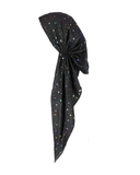 Lizi Headwear Black/Colorful Foil Stars  Pre-Tied Bandanna myselflingerie.com