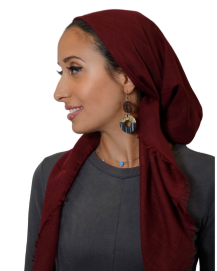 Tie Ur Knot Solid Maroon Pre-Tied Bandanna with Light Non Slip Grip myselflingerie.com
