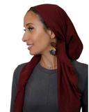 Tie Ur Knot Solid Maroon Pre-Tied Bandanna with Light Non Slip Grip