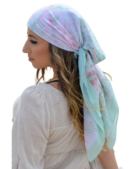 Tie Ur Knot Pastel Green Snakeskin Watercolor Untied Scarf MYSELFLINGERIE.COM