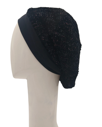 SG SG82-WL-BGB Black/Grey/Burgundy/Silver Lined Chenille with Band myselflingerie.com