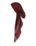 Lizi Headwear Burgundy/White Solid Lines Pre-Tied Bandanna