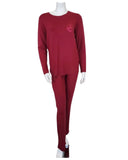 Pierre Balmingo Paris 30-4003B Raspberry Modal Pajamas Set with Emblem MYSELFLINGERIE.COM
