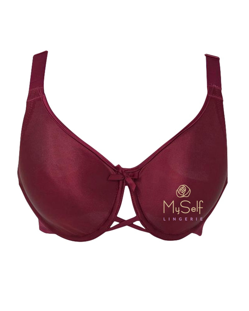 Va Bien 601 Wine Molded Minimizer Underwire Bra myselflingerie.com