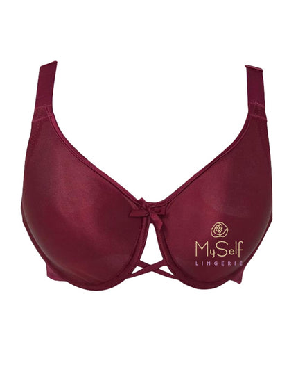 Va Bien 601 Wine Molded Minimizer Underwire Bra myselflingerie.com