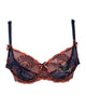 Fitfully Yours B2271  Navy / Coral Nicole See Thru Lace Underwire Bra myselflingerie.com