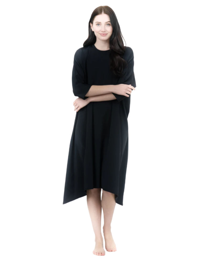 S21-LDS-B Black Swing Swim Dress One Size Longer Length