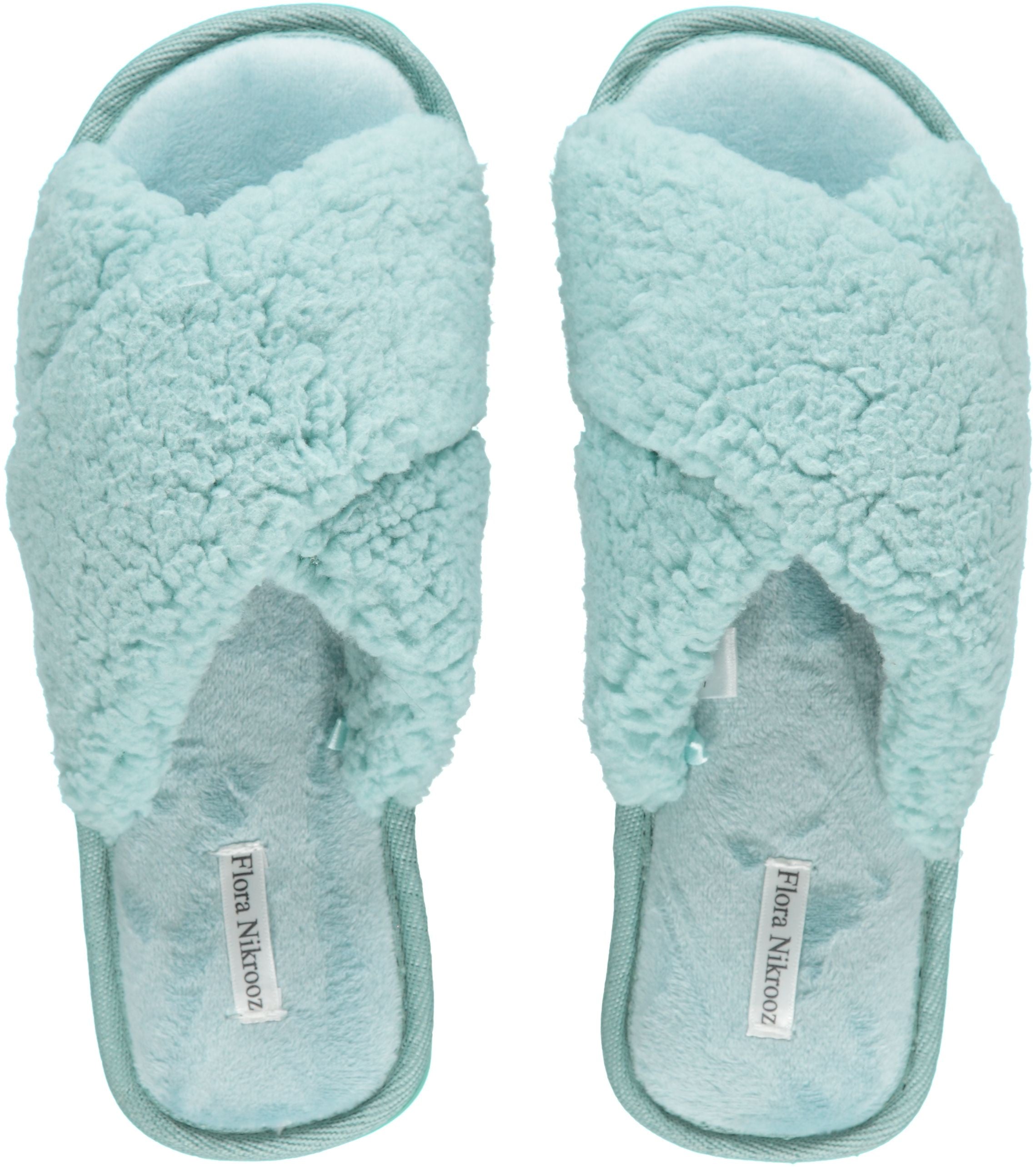 Flora Nikrooz Spa Green Victoria Sherpa Criss Cross Slippers