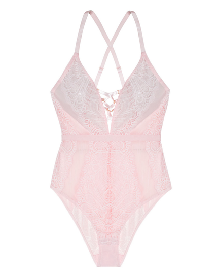 Dorina D000375 Pink Blissful Lace Bodysuit myselflingerie.com