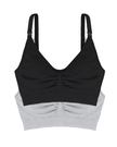  Dorina D000230 Blk/Gry 2 Pack Wire Free Modal Nursing Bras myselflingerie.com