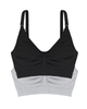  Dorina D000230 Blk/Gry 2 Pack Wire Free Modal Nursing Bras myselflingerie.com