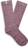 UGG Mauve Fog/Midnight Purple Rib Knit Slouchy Crew Socks