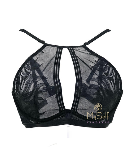 Triumph 10198894 Palm Spotlight Black Halter Neck Underwire Bra MYSELFLINGERIE.COM