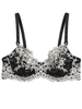 Wacoal 65191 Embrace Lace  Black/Ivory Underwire Bra MYSELFLINGERIE.COM