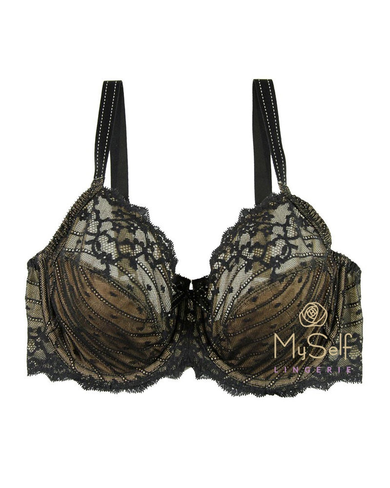 3281 Black Rive Gauche 3 Part Cup Underwire Bra