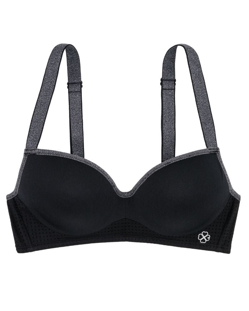 Dorina D000227 Memphis Black Molded Wire Free Sports Bra myselflingerie.com