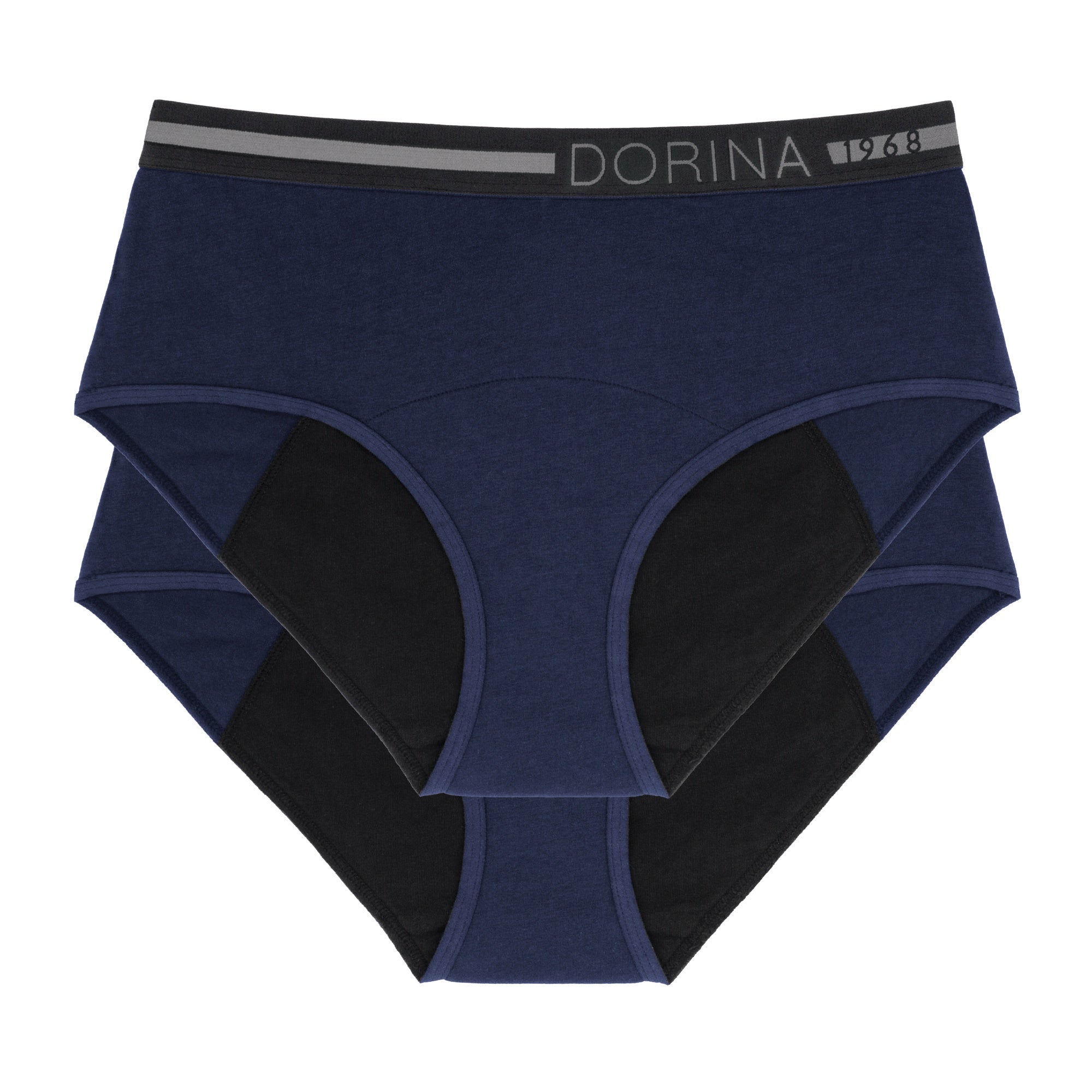 Dorina D000159 Eco Moon Highly Absorbent Navy Cotton Brief 2 Pk myselflingerie.com