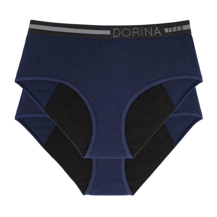 Dorina D000159 Eco Moon Highly Absorbent Navy Cotton Brief 2 Pk myselflingerie.com