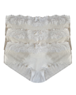 You 100-201 Lace Top White Cotton Hipsters 3 Pack myselflingerie.com