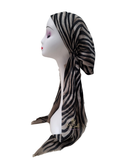 Lizi Headwear Tan Zebra Print Pre-Tied Bandanna