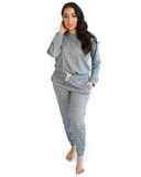 Plush Starry Nights Light Blue/Grey Cotton Blend Pajamas Set