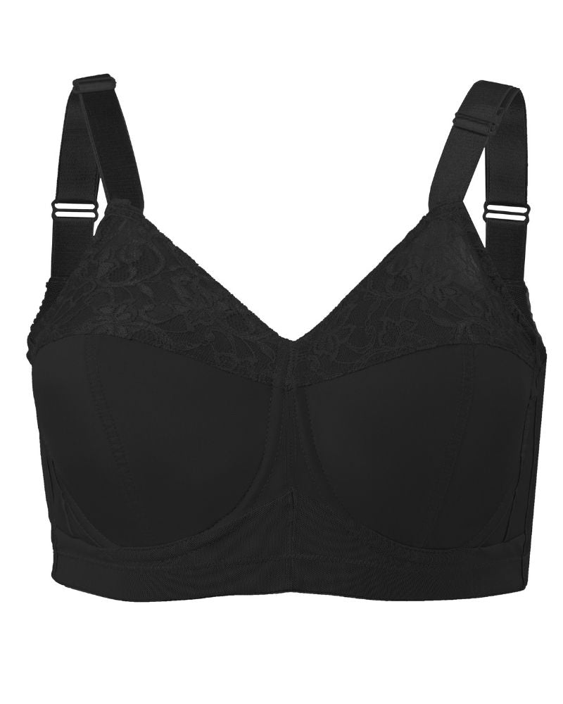 Abergele 4002 Black Genius Minimizer Underwire Bra myselflingerie.com