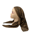 Cherie SP235 Brown Paisley Animal Print Pre-Tied Open Back Bandanna myselflingerie.com