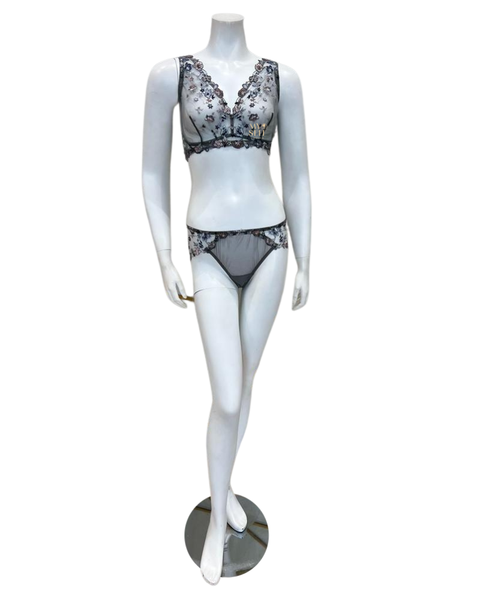 Cosabella ABRIM1321 + 0741 Varanasi Grey Abri Curvy Bralette Set myselflingerie.com