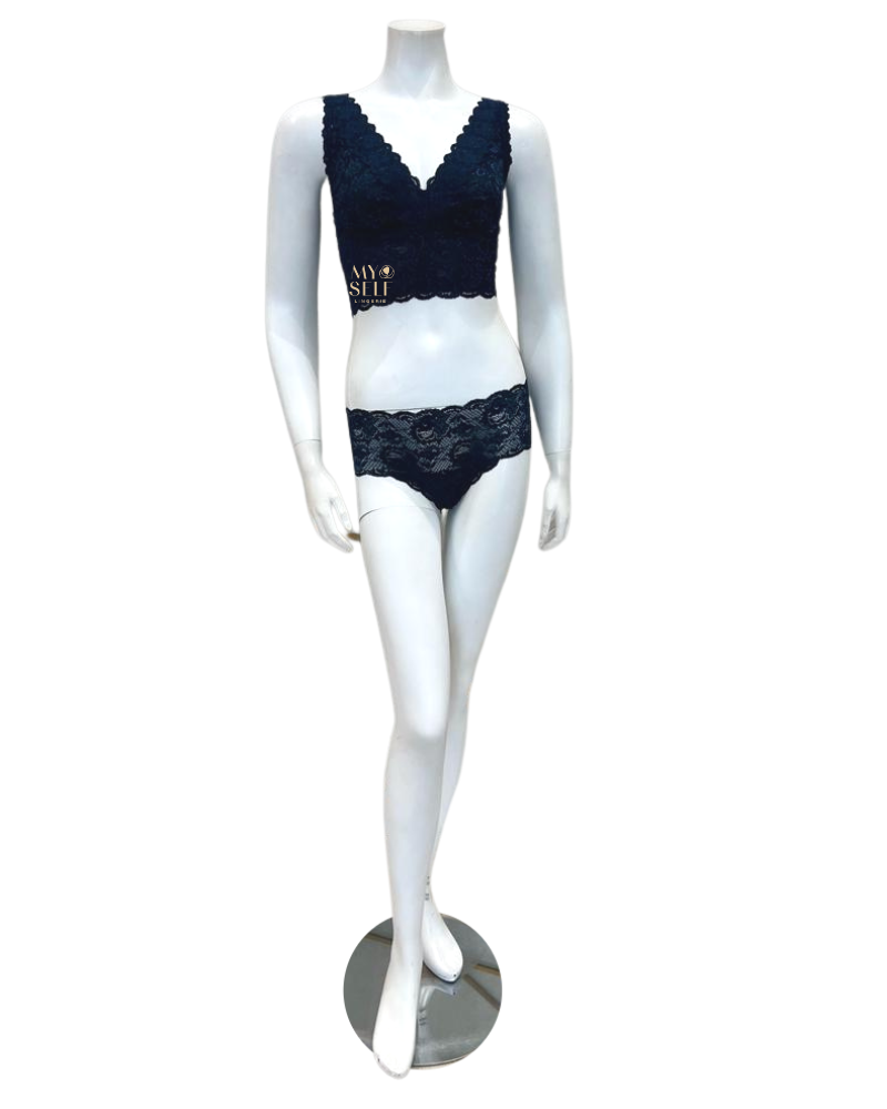 Cosabella NEVER1385 + 07ZL Nocturnal Blue Curvy Bralette & Panty Set myselflingerie.com