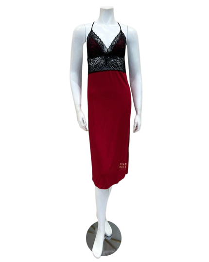 Oh! Zuza 3931 Black Lace Red Pepper Modal Chemise myselflingerie.com