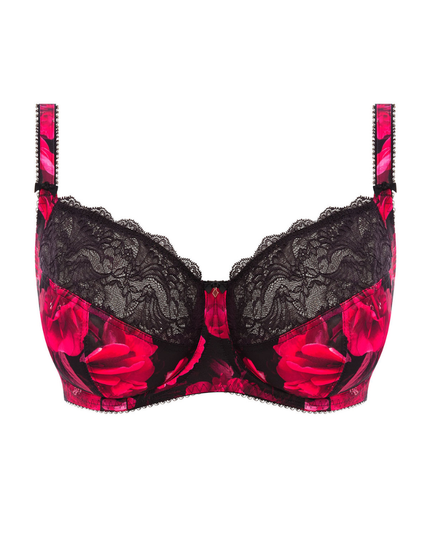 Fantasie FL101501NOR Noir Lucia Red Floral Underwire Bra myselflingerie.com