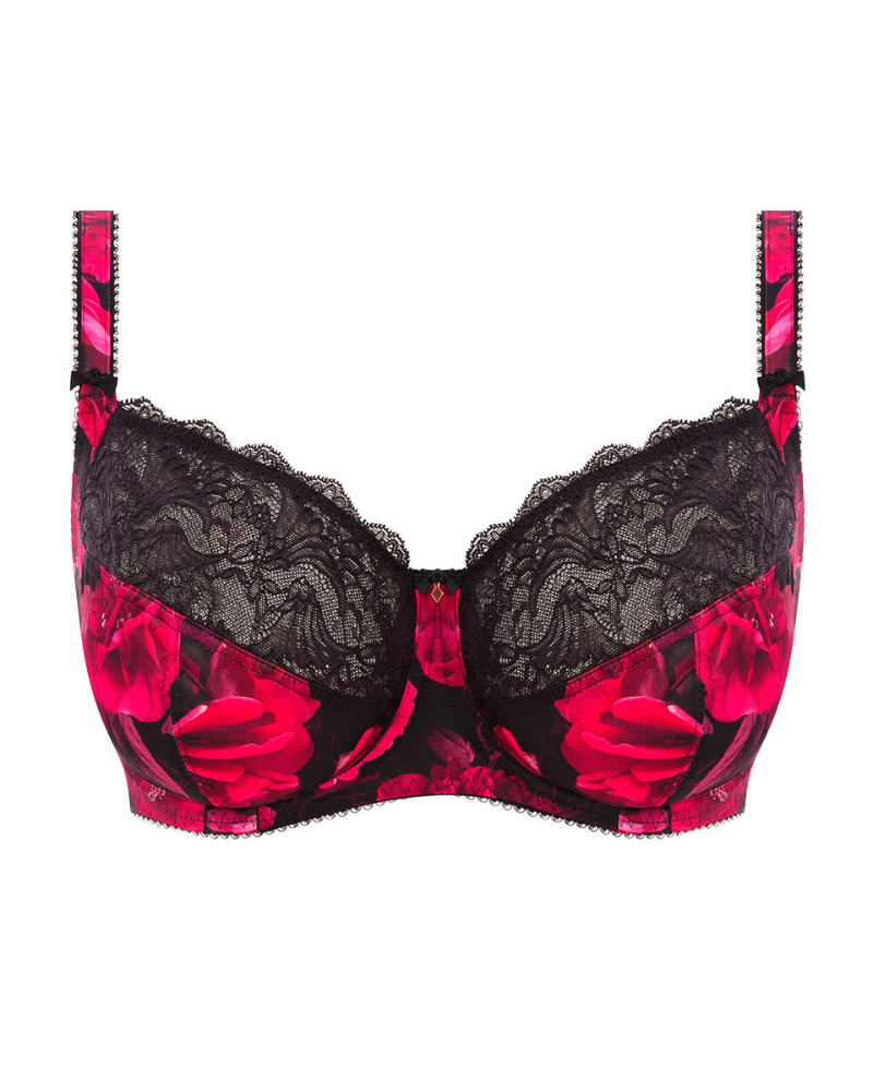 Fantasie FL101501NOR Noir Lucia Red Floral Underwire Bra myselflingerie.com