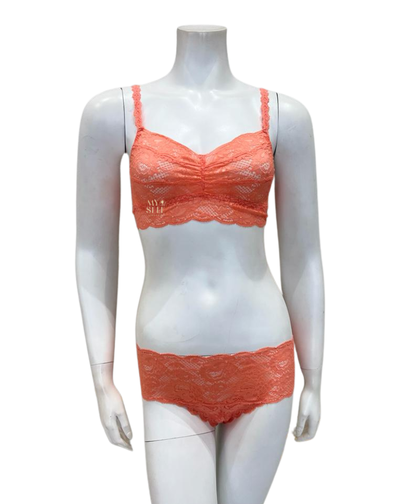 Cosabella NEVER1318 + 07ZL Coral Breeze Petite Bralette & Short Set myselflingerie.com