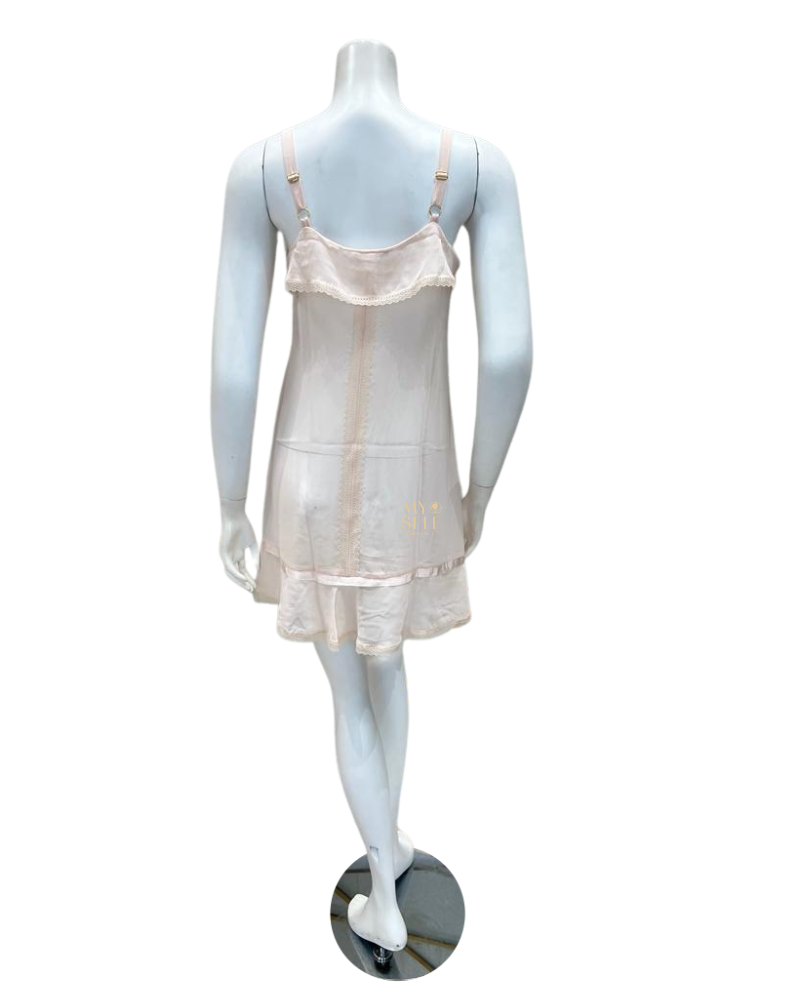 Rya Collection 600 + 601 Blush Anette Lace Chiffon Chemise and Cover Up myselflingerie.com