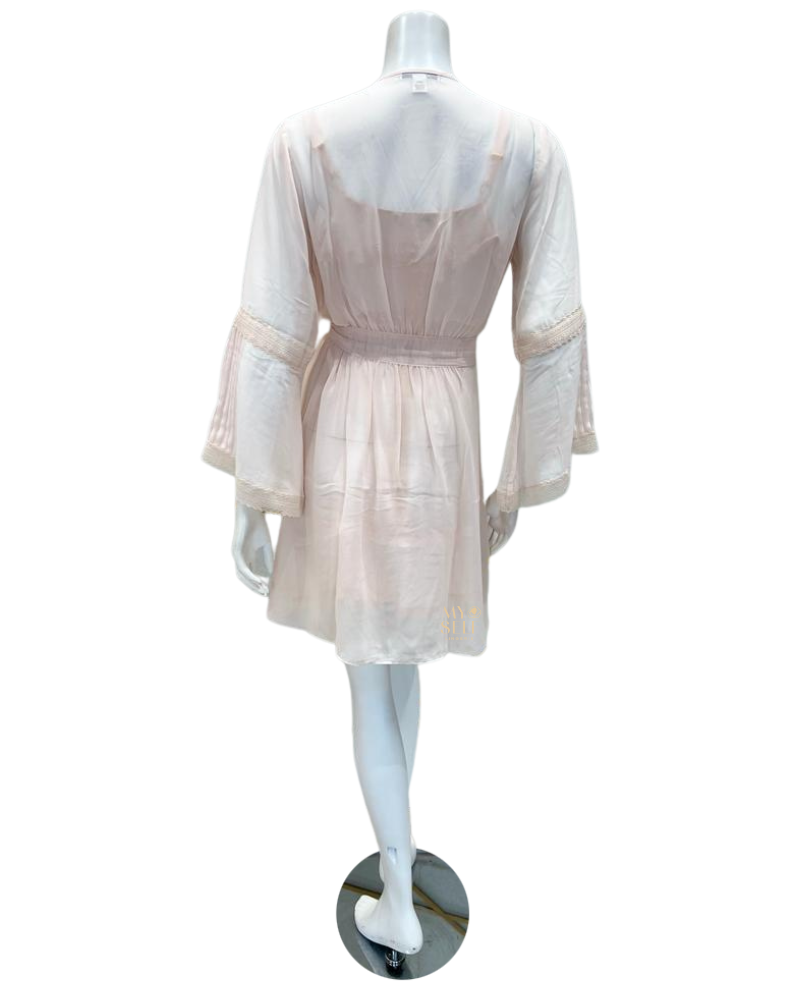 Rya Collection 600 + 601 Blush Anette Lace Chiffon Chemise and Cover Up myselflingerie.com