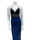 Oh! Zuza 3931 Black Lace Marine Blue Modal Chemise myselflingerie.com