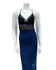 Oh! Zuza 3931 Black Lace Marine Blue Modal Chemise myselflingerie.com