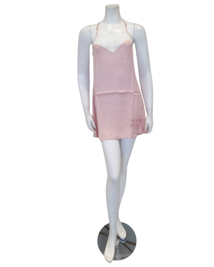 Oh! Zuza 3938 + 3939 Elegant White Lace Pink Chemise & Kimono Set myselflingerie.com