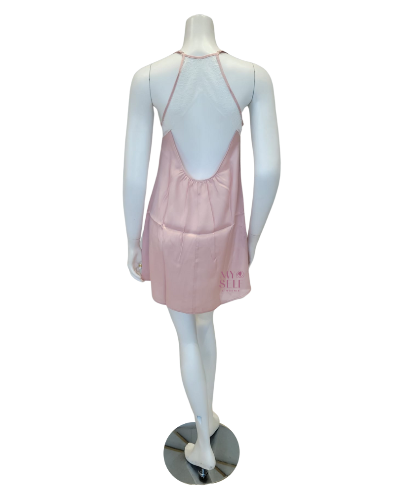 Oh! Zuza 3938 + 3939 Elegant White Lace Pink Chemise & Kimono Set myselflingerie.com