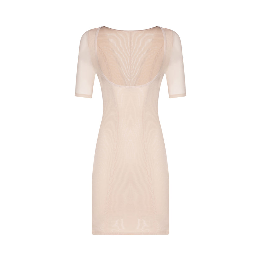 SW108 Powermesh Open Bust Short Sleeved Shaping Slip