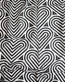 Nicsessories Black & White Retro Hearts Print Square Scarf myselflingerie.com