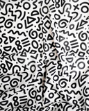 Nicsessories Black & White Confetti 2 in 1 Pre-Tied Bandanna with Full Non Slip Grip myselflingerie.com