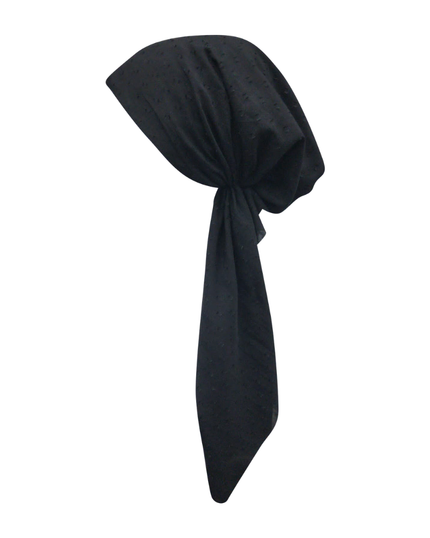 Revaz HS406A Black Swiss Dots Adjustable Pre-Tied Bandanna with Velvet Grip myselflingerie.com