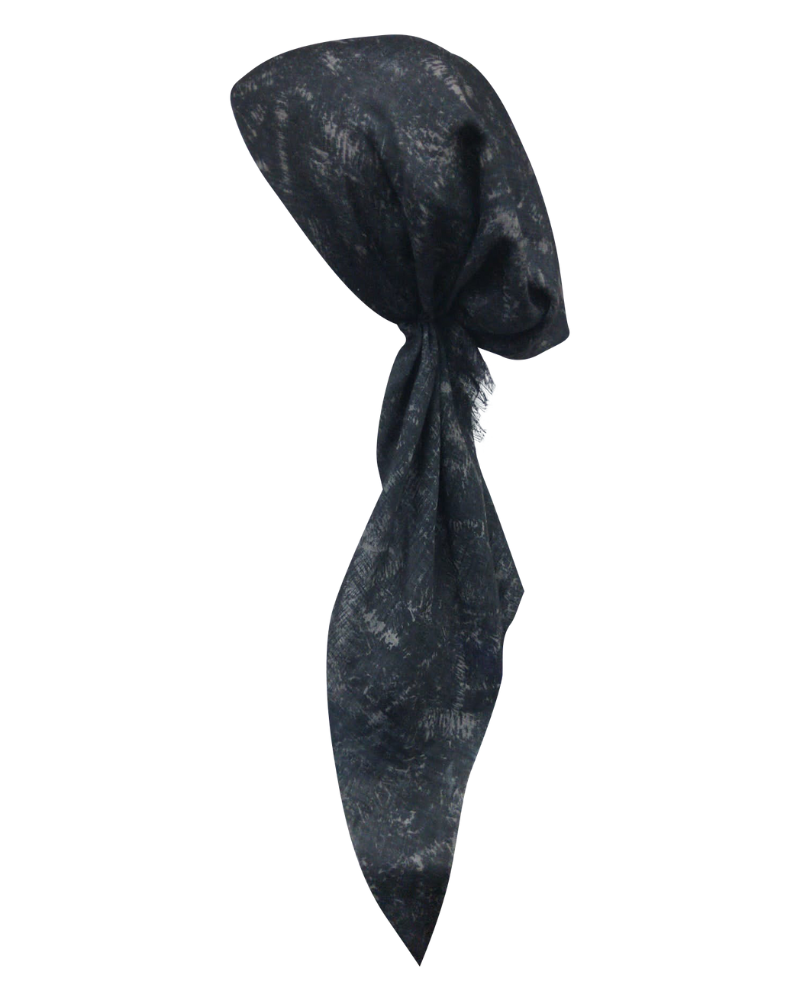 Revaz HS420A Black Scribbles Adjustable Pre-Tied Bandanna with Velvet Grip myselfingerie.com